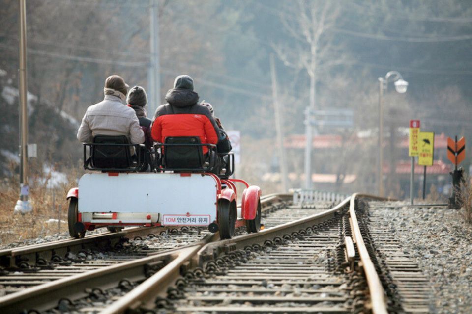 Seoul: Nami, Petite France, Italian Village, Railbike Option - Gangchon Rail Park rail bike: the shared 4-seater ride that slows you down
