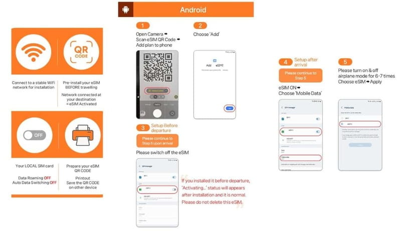 South Korea: Unlimited Data and Voice eSIM - Before you land: eSIM compatibility and QR-code timing